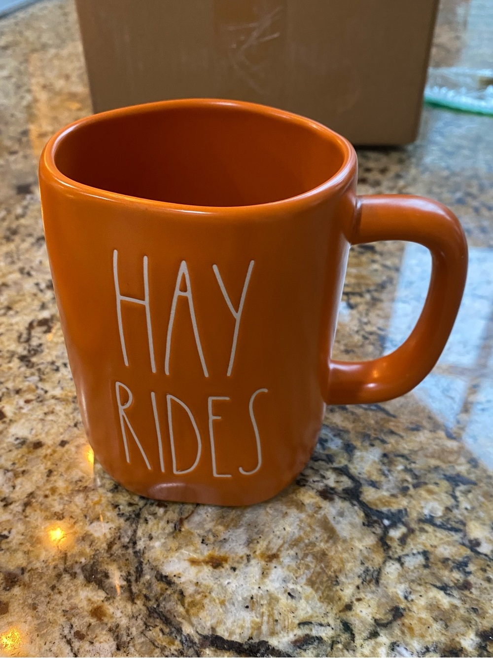 Rae Dunn HAY RIDES Orange Fall Mug Artisan Collection